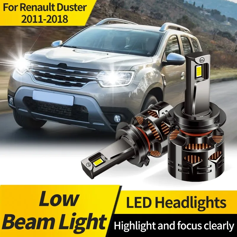 

2PCS H7 LED Headlights Low Beam Light 6000K White Mini Diode 12V LED Front Bulbs For Renault Duster 2011 2012 213 2014 2015-2018