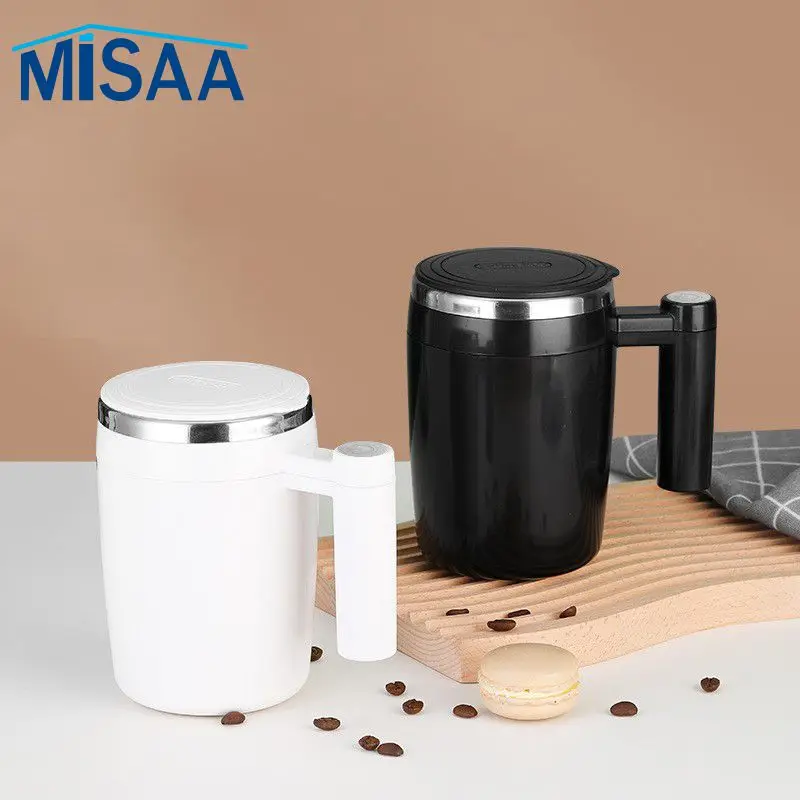 Rotating  Coffee Mug Magnetic Adsorption Charging Large Capacity Abs 380ml Cup Water Bottle Heat-resisting Enlarged Caliber 280g