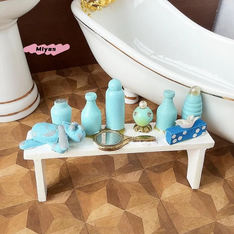 1Pcs Miniature Toiletries Rack for 1/12 Dollhouse Simulation Perfume Shelf Ornament Dolls House Accessory Model Item