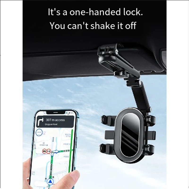 Подставка для телефона Вращающийся и выдвижной автомобильный держатель для телефона Солнцезащитный козырек Универсальный 1080 °   Вращающийся телефон