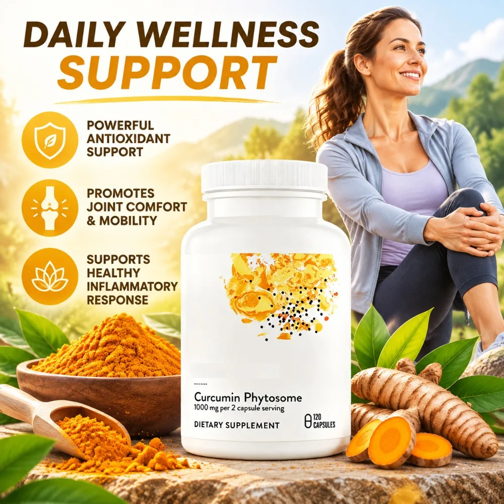 Curcumin Phytosome Capsules 1000mg 120 Count Turmeric Extract Antioxidant Formula Non GMO Gluten Free for Daily Wellness