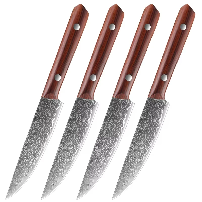 ขายส่ง 4 PCS มีดปอกเปลือกดามัสกัส VG-10 แกนเหล็ก,ultra-Sharp 5.5 Peeling มีด Full Tang อุปกรณ์ครัวมืออาชีพ