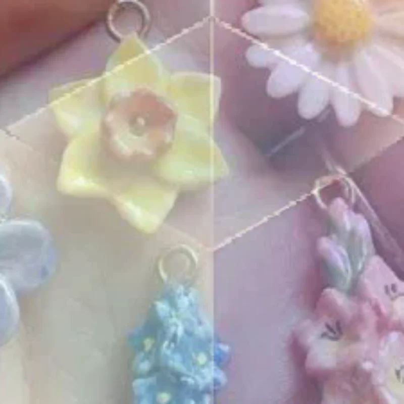 Fashionable New Hot Selling Fresh Pastoral Style Colorful Plant Flower DIY Pendant Charms Jewelry Making