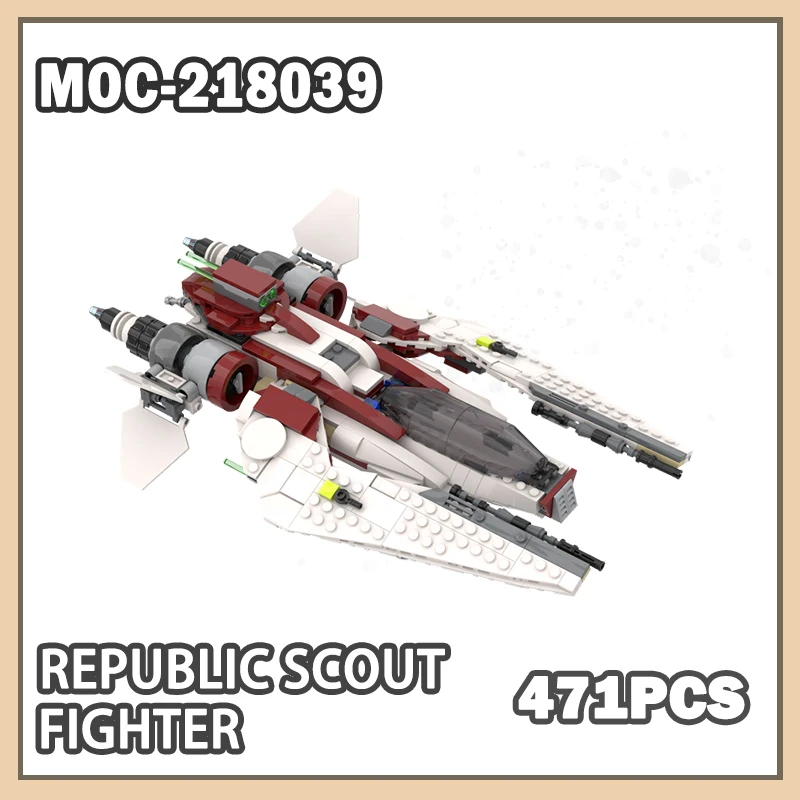 

MOC-218039 Space War Series Republic Scout Fighter Building Blocks DIY Toys For Children Compatible Model Christmas Gifts 471PCS