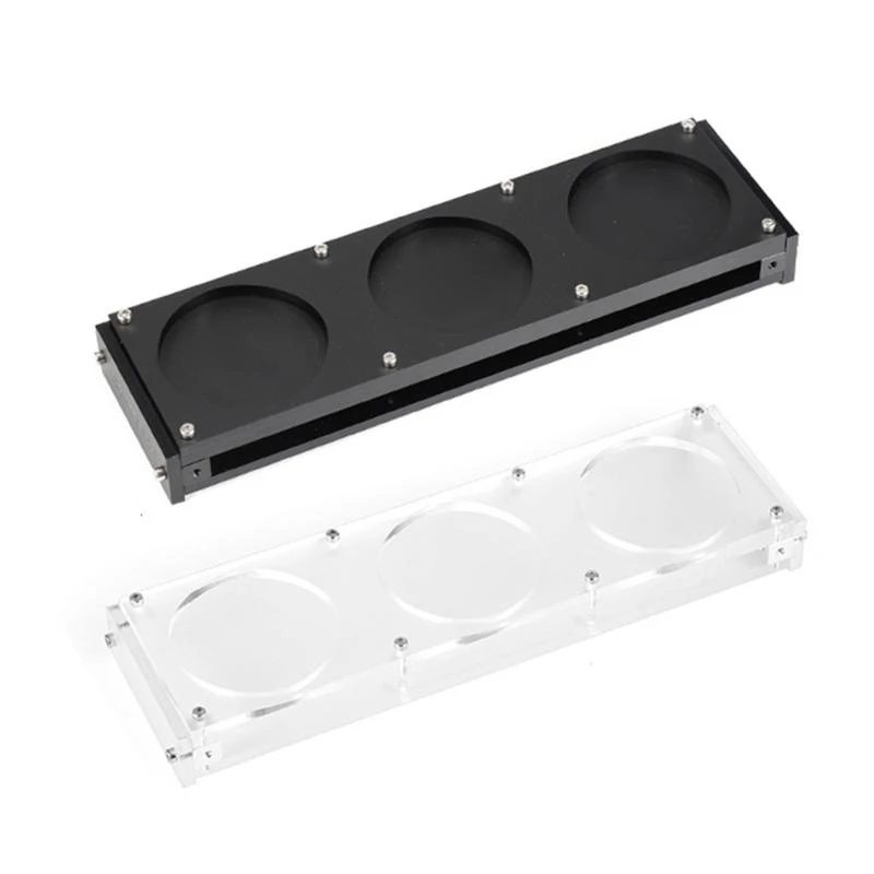 

E8BF Heat Resistant Drink Cup Stand 3 Holes Acrylic Coffee Cup Stand Holder Tray Nonslip Base Drinks Serving Board Enduring