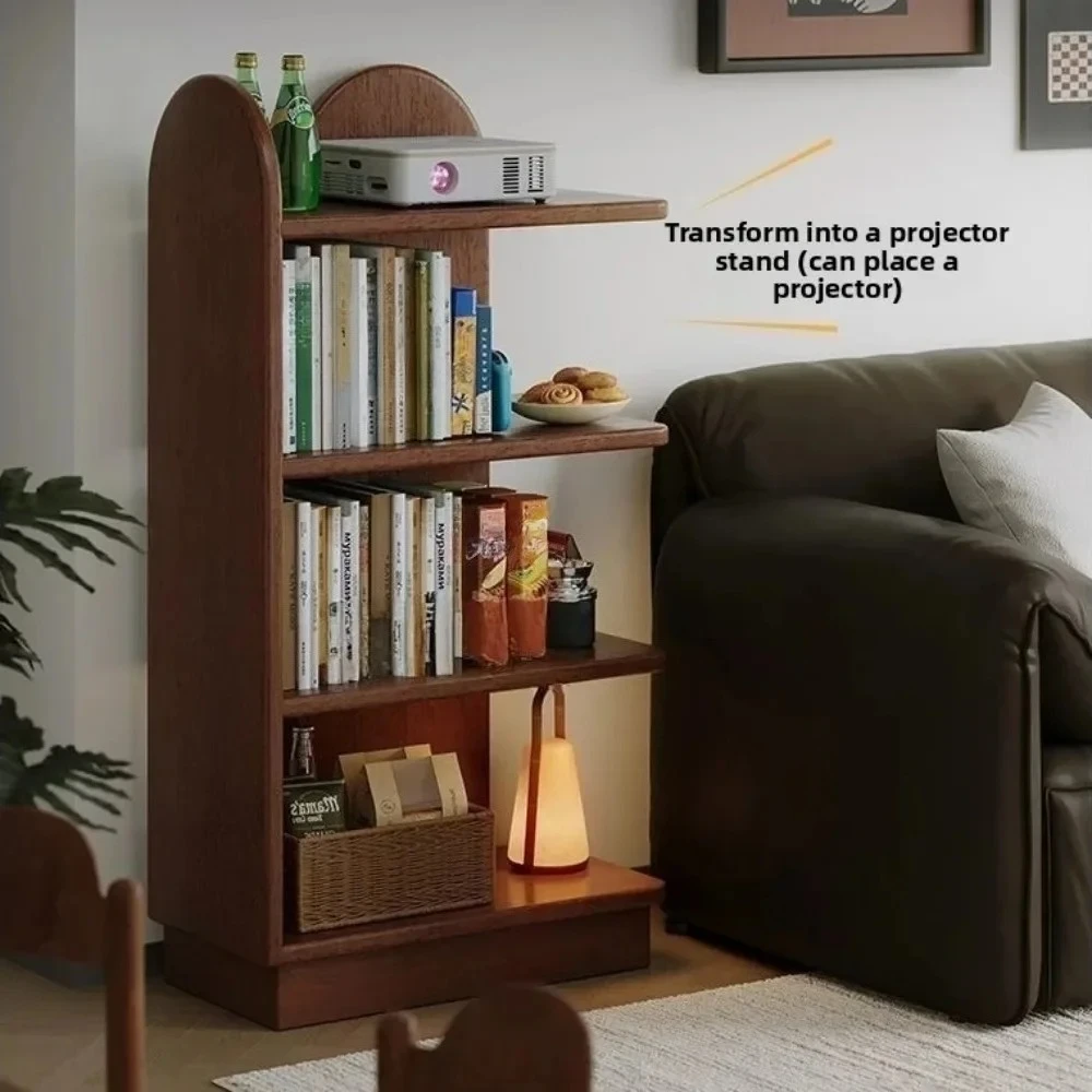 Solid wood living room corner bookshelf, multi-layer bookshelf, student bedroom bookshelf, solid wood book storage rack