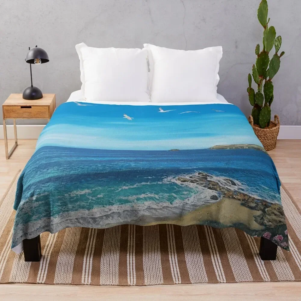 

Summer at Polzeath Throw Blanket Summer Thermals For Travel Sofa Blankets