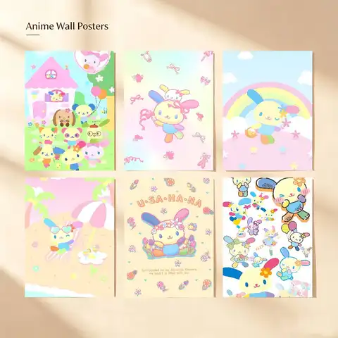 Pôster de coelho fofo u-usaha, impressão em tela, imagens para casa, sala de estar e quarto, decoração moderna, pintura sem moldura