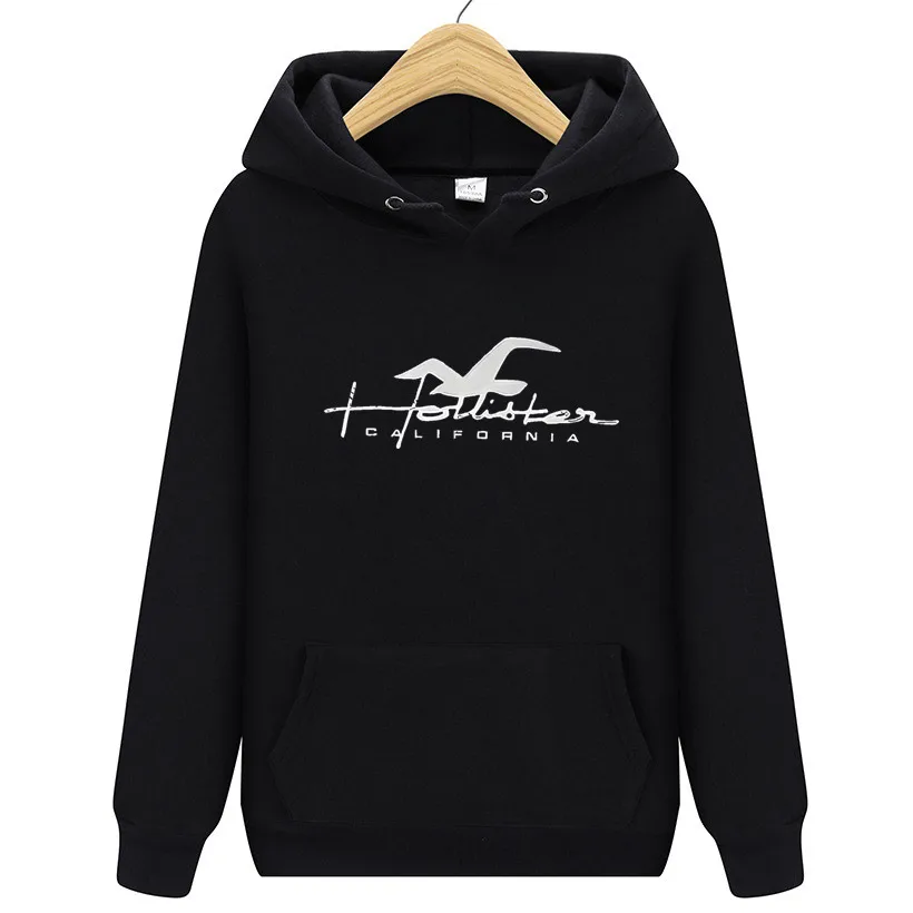 Hollister Seagull letter print hoodie trend casual sweatshirt for men and women fashion Warm versatile