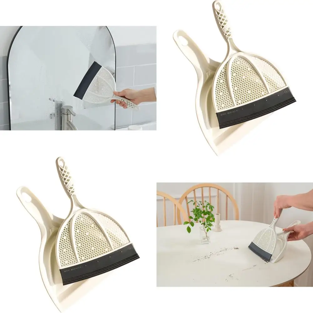 

Pet Hair Removal Silicone Brush & Dustpan - Wet/Dry Squeegee Sweeper for Smooth Surfaces