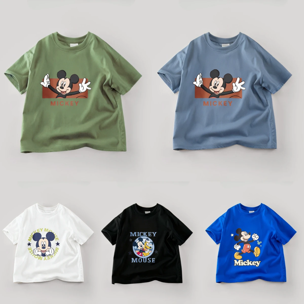 

Boutique Children's Tshirts Summer Cartoon Mickey Short Sleeve Tees Tops Cotton Casual Kids Boys Clothes Cartoon T-shirt DISNEY