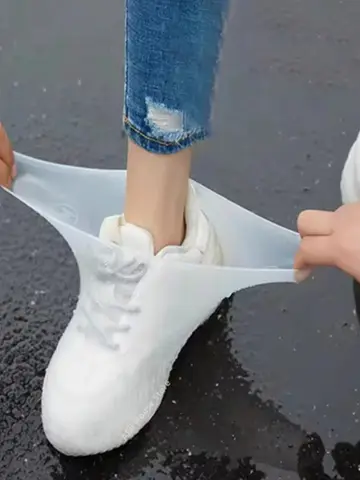 Rubber Rain Boot Overshoes For Outdoor Use, Silicone Waterproof Shoe Covers, Rainy Day Shoe Cover, Reusable Non-Slip Rain