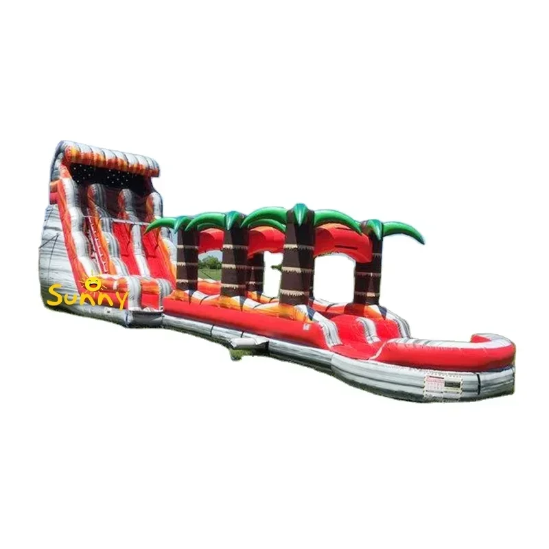 Commercial giant grade inflatable bounce house pool slip water slide factory wholesale inflatable water slide with swimming pool