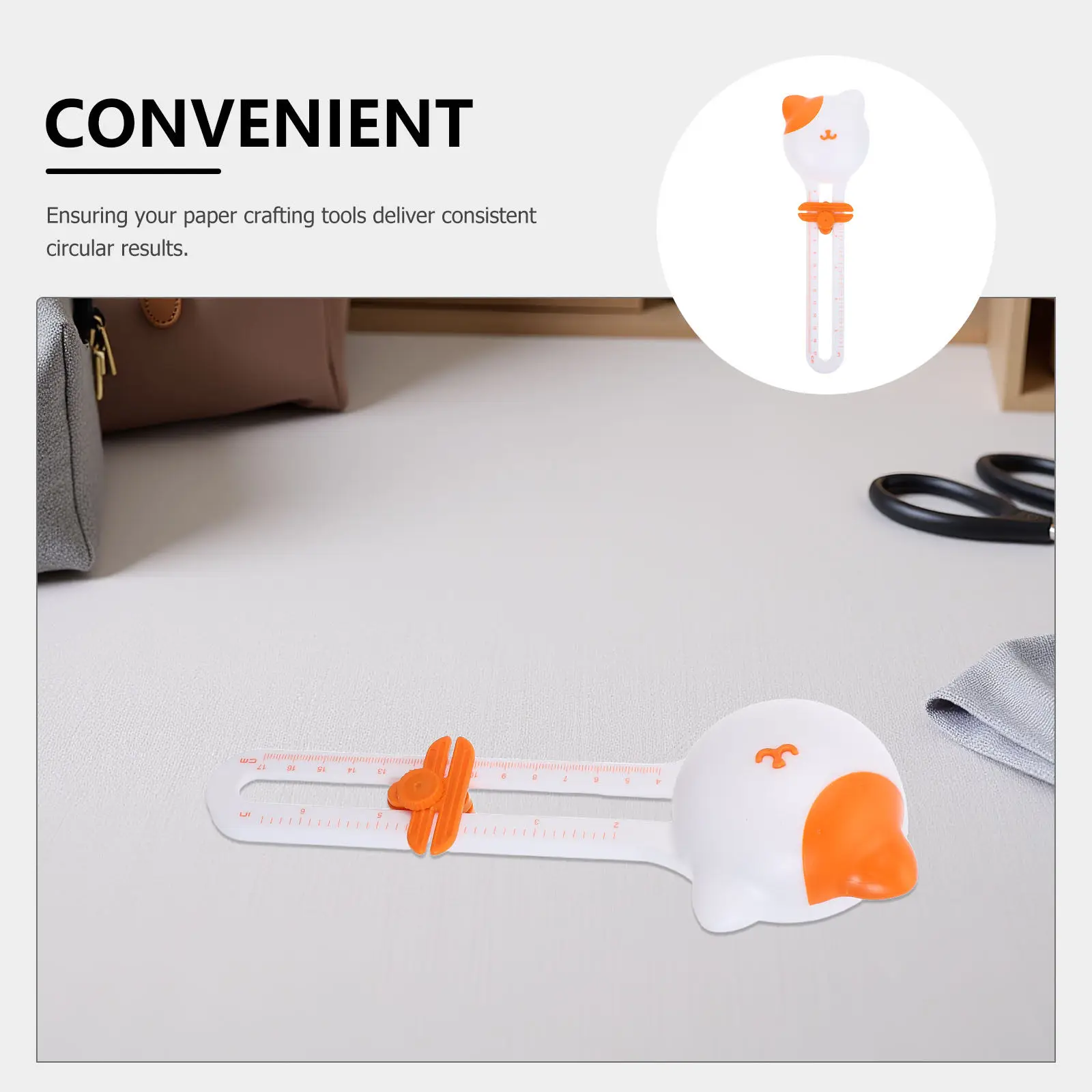 Adjustable Plastic Circle Paper Cutter 5-16 cm, Handheld Compass Craft Tool for Scrapbooking, Card Making, Hole Punch