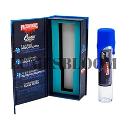 2G Packwoods Empty Storage Box Transparent Acrylic Tube Silicone Cap Flip-top Cardboard Container with Self Sealed Sticker