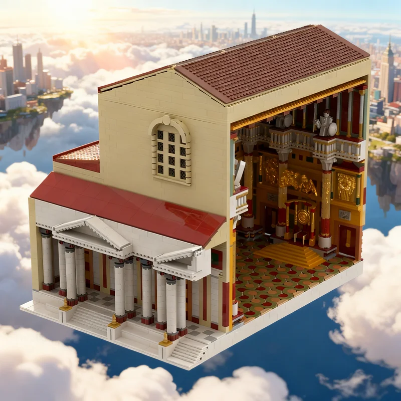 9639 peças MOC Palácio Imperial Domus Flavia Modelo de Arquitetura Palatina Blocos de Montar Brinquedo Presentes de Festival Construção