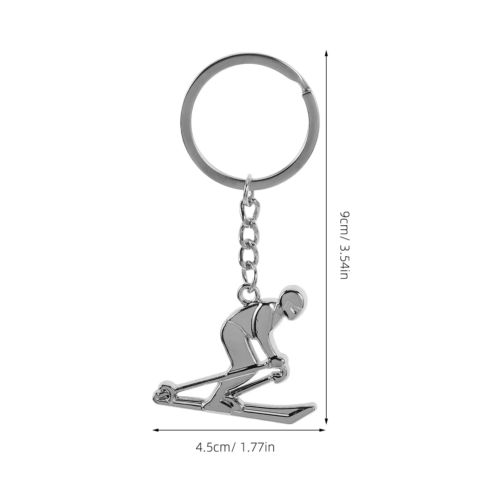 Skiing Figure Keychain Skiing Backpack Charm Accessory Keychain Charm Metal Ski Keychain Accessory Skiing Figure Bag Keychain