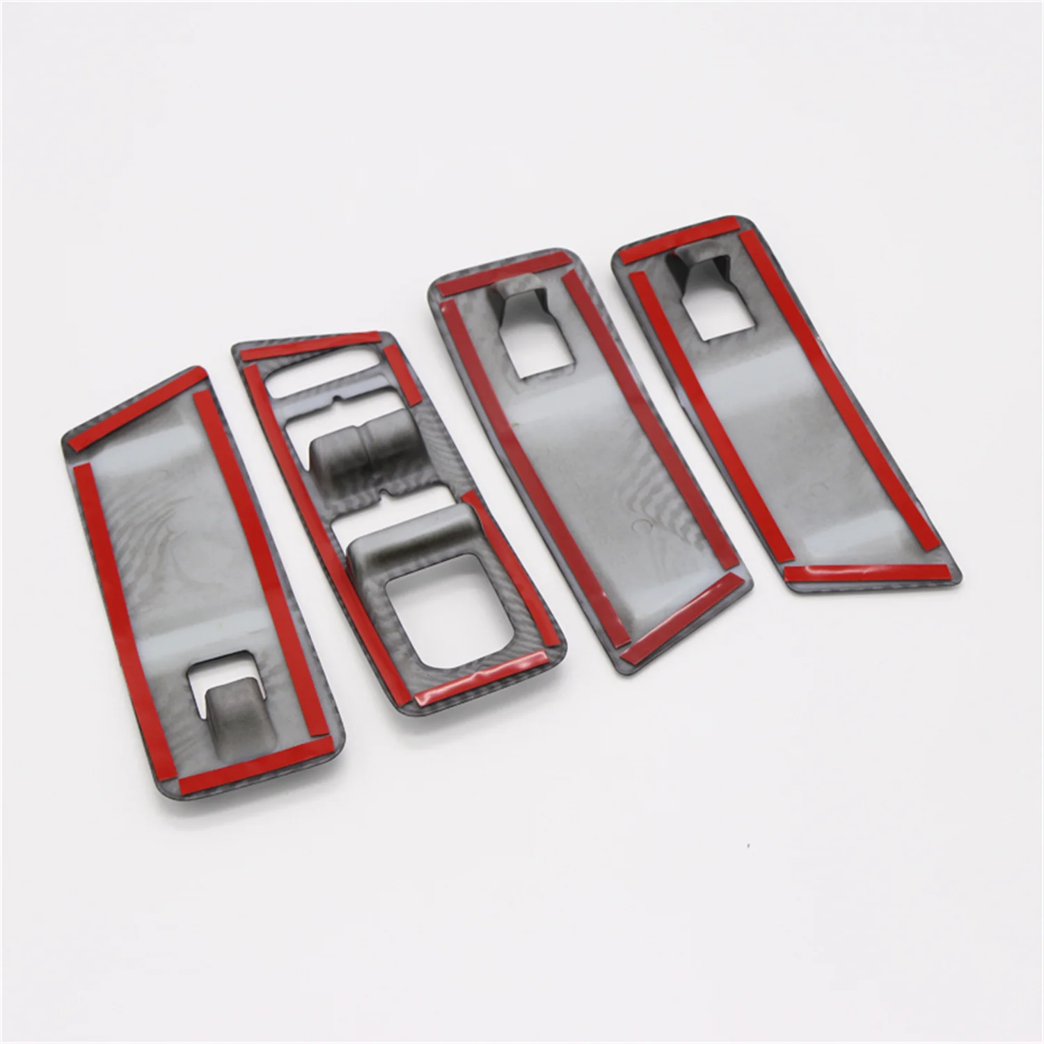 For VW Volkswagen T-ROC 2017-2023 LHD Carbon Black Window Lift Switch Control Button Cover Decor Trim ABS Accessories 4pcs