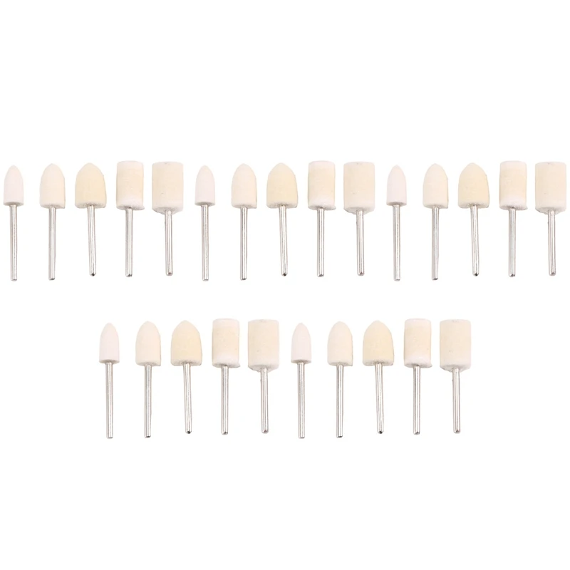 Felt Polishing Buffing Pad Set, lustrando cabeça, ferramentas rotativas para acessórios Dremel, 25pcs