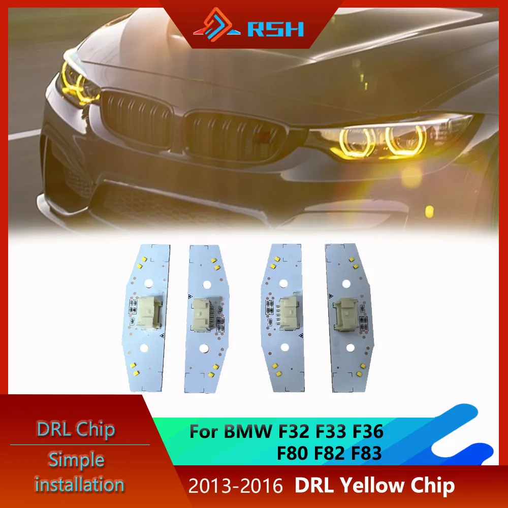 Lemon Yellow Chip For BMW F32 F33 F36 M3 M4 4 Series CSL Style DRL Gold LED Module F80 F82 F83 Angel Eye Daytime Running Lights