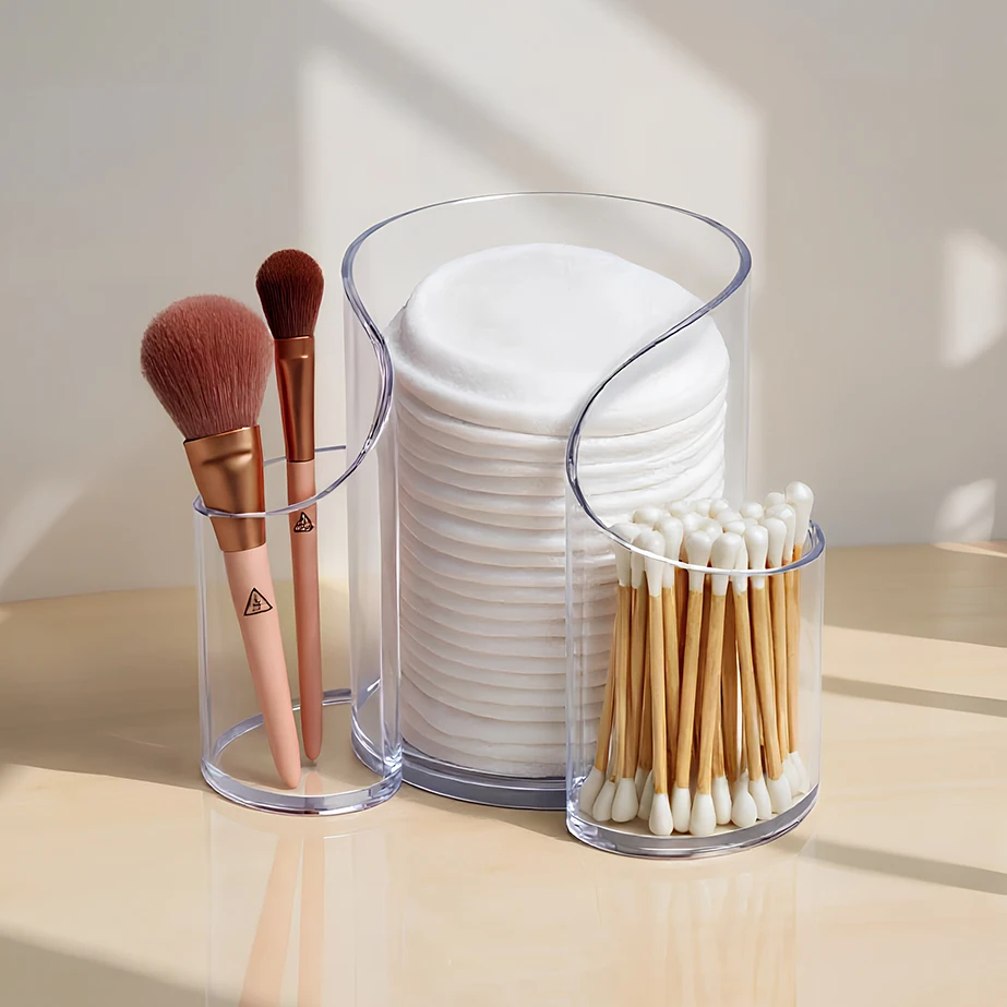 Baumwolle Tupfer Box Qtip Rack Spender Lagerung kann Acryl Lagerung Box Badezimmer kann Make-up Lagerung Baumwolle kreisförmige Pad Rack