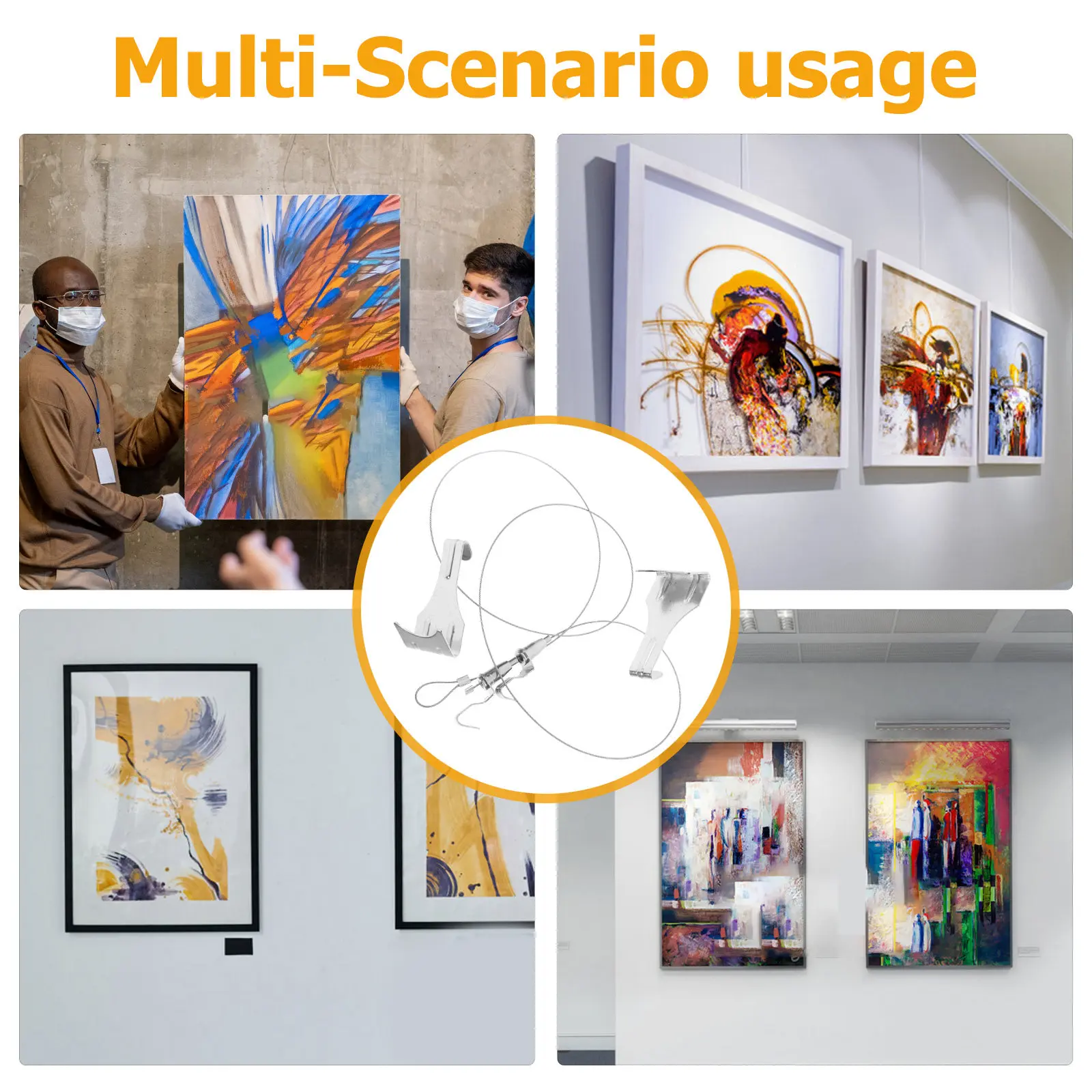 2Pcs Adjustable Picture Hanging Wire Stainless Steel Heavy Duty Mirror Frame Hanging Kit Reliable Gallery Display Tool