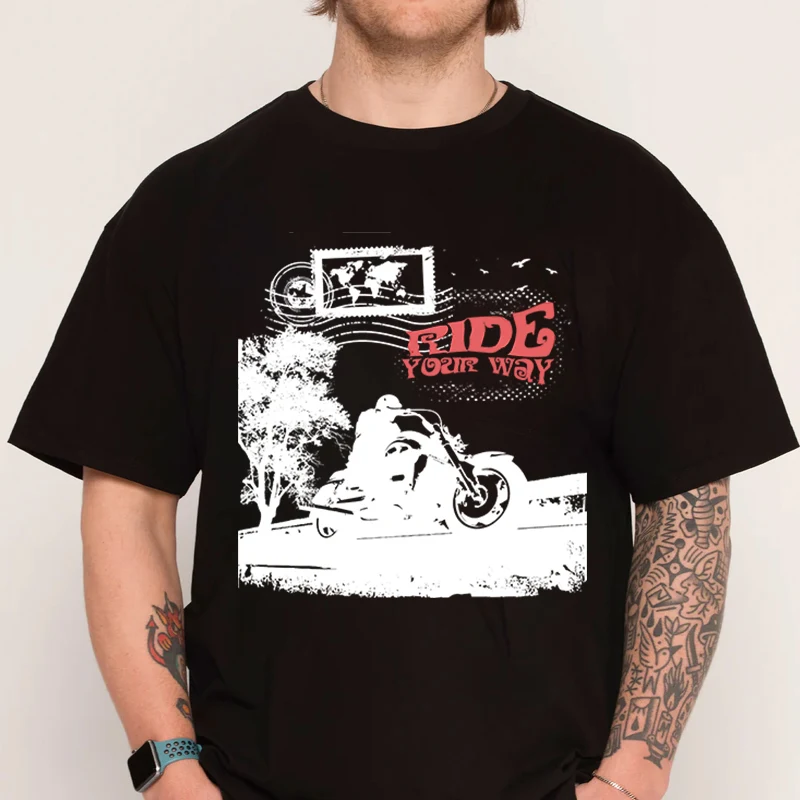 

Футболка Road Trip Adventure, футболка из 100% хлопка с круглым вырезом, модные мужские футболки с короткими рукавами, футболки с графикой