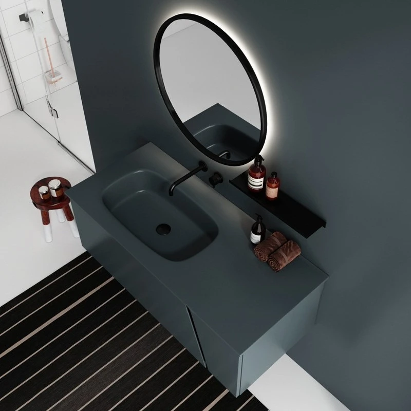

Simple light luxury bathroom cabinet integrated molding washstand