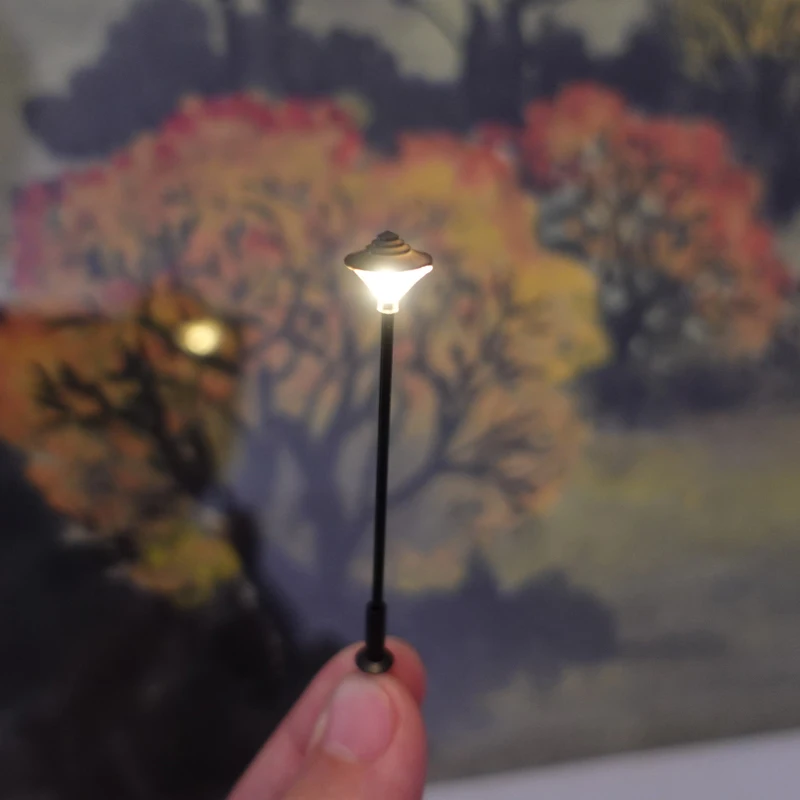 Lampadaire de parc à LED, lampadaire de chemin de fer modèle N, lampadaire de cour, disposition de train, lampadaire exécutif, 3V, 3 pièces, échelle