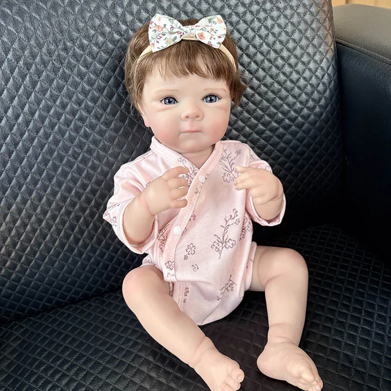48cm 19INCH Reborn Bettie Newborn Baby Doll Girls Full Vinyl Real Looking Baby Dolls with 3D Painting Skin muñecas para niñas