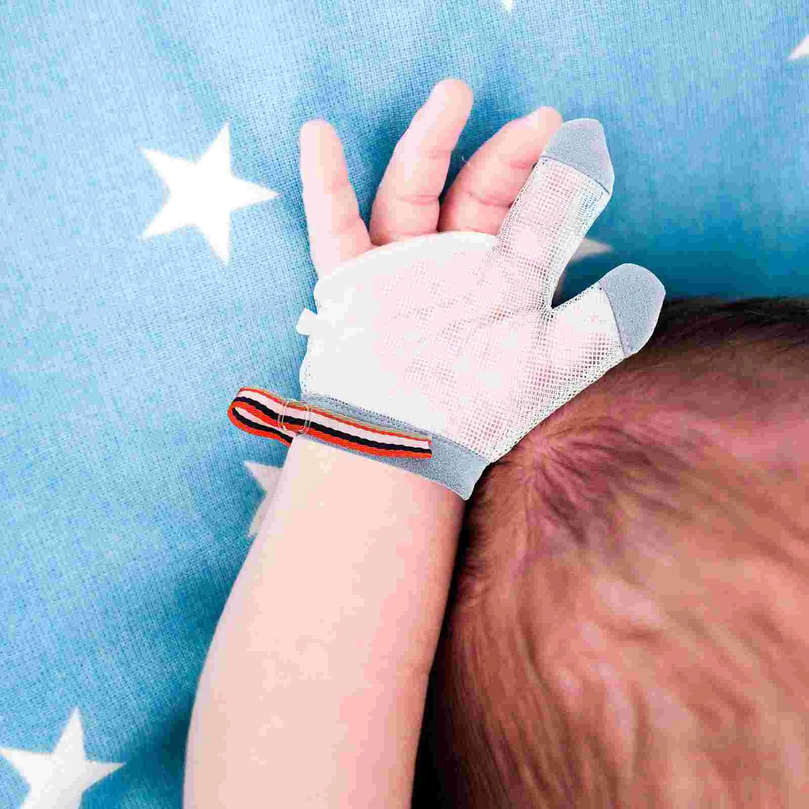 Kids Toys Anti-eating Gloves Teething Mitten Breathable Mittens Baby Newborn Half-finger