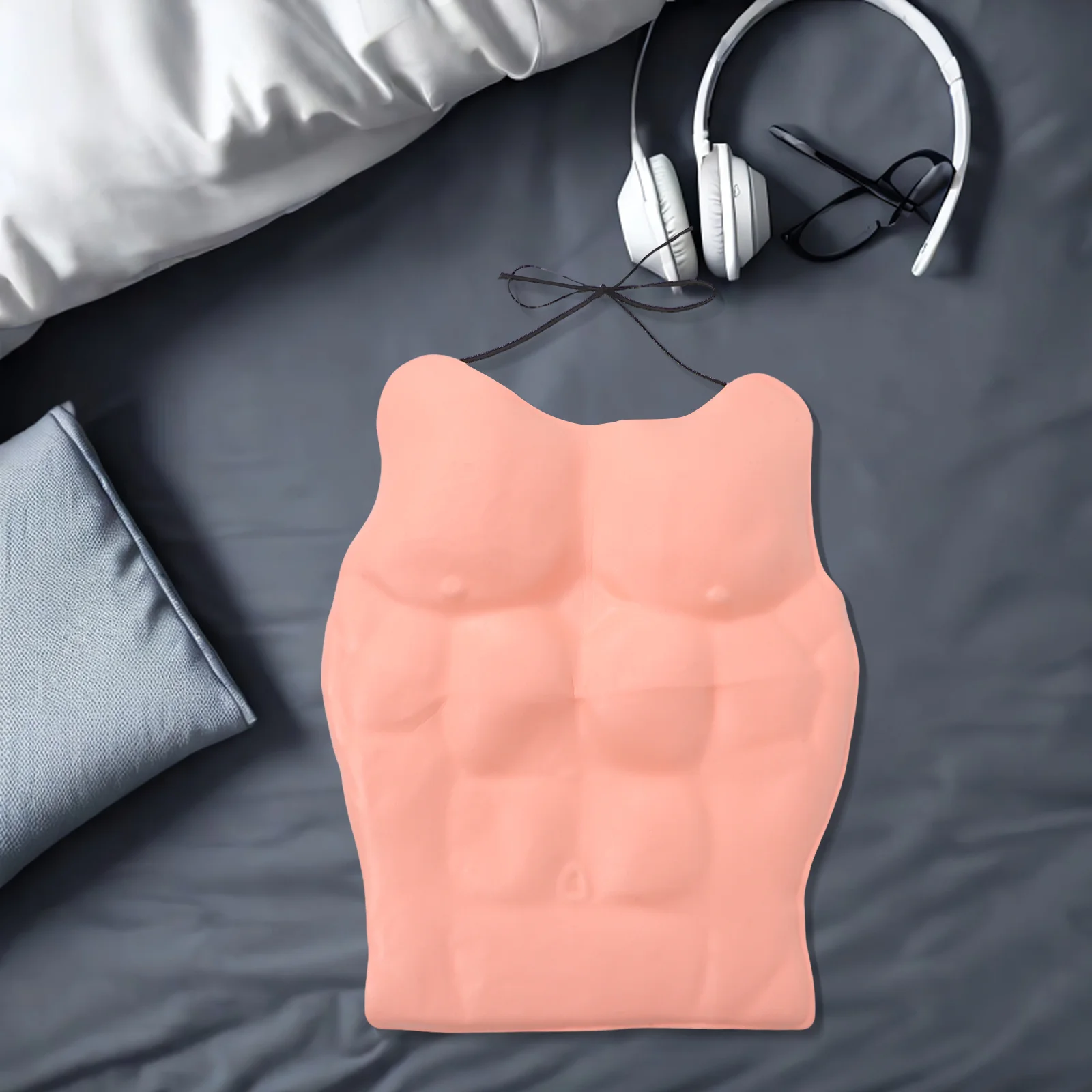 

Fake Pectoral Muscle Eva Lightweight Costume with Ribbon Ties for Halloween Cosplay Masquerade Party Funny Chest Decoration