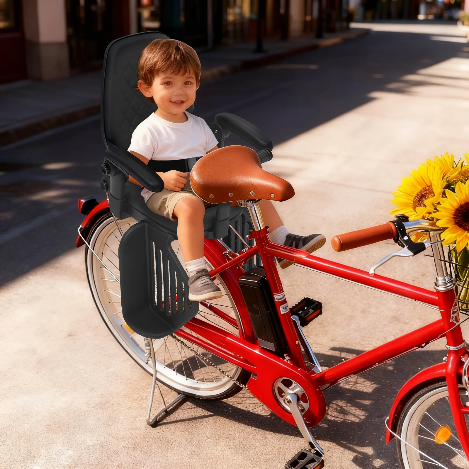 

Black Rear Child Bicycle Seat Child Bicycle Cushion Back Safety Seat Cushion Suitable for Children Under 8 Years old