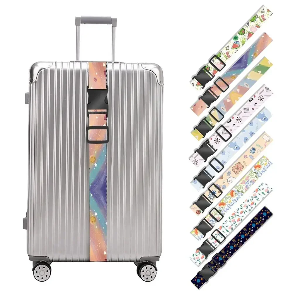 

Fashion Printed Luggage Strap Adjustable Portable Buckle Suitcase Bag Luggage Tie Down Belt Travel Camping Bag Accessories