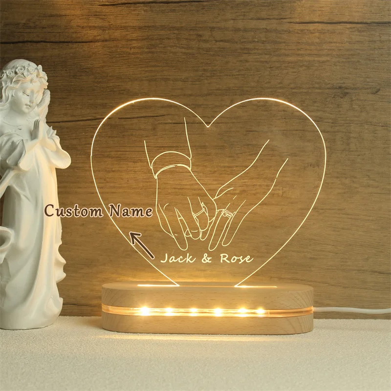 Custom Nightlight, Anniversary Gift, Personalized Acrylic Room Decoration Lamp, Gift for Couple,Gift for Her,Wedding Gift