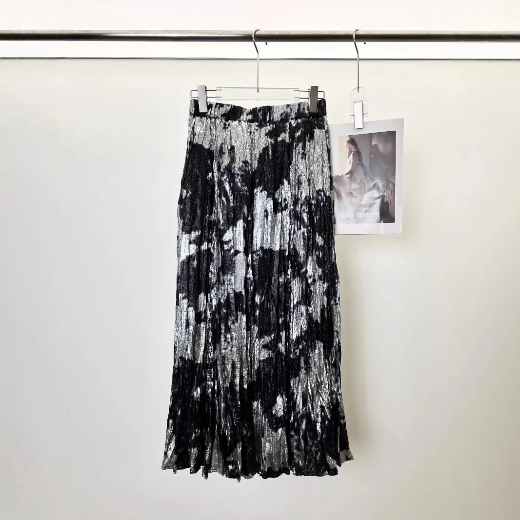 Miyake-falda plisada con cintura elástica y cintura alta para mujer, falda holgada informal de cien diseños, novedad de verano 2025, 2025