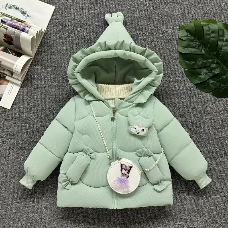 

Girly Heart Kuromi Anime Kawaii MINISO Kuromi Cotton Padded Clothes Cute Cartoon Thickened Baby Jacket Lovely Gifts for Kids