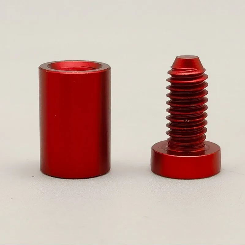 Red Aluminum Alloy Advertising Screws, Advertising Nails, Glass Advertising Fixing Clips, A Set of 4