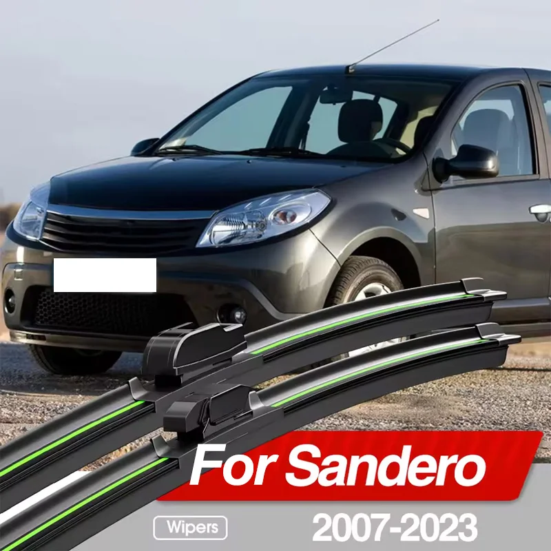 For Dacia Sandero 2007-2023 Front Windshield Wiper Blades 2pcs Windscreen Window Accessories 2008 2012 2013 2014 2016 2018 2020