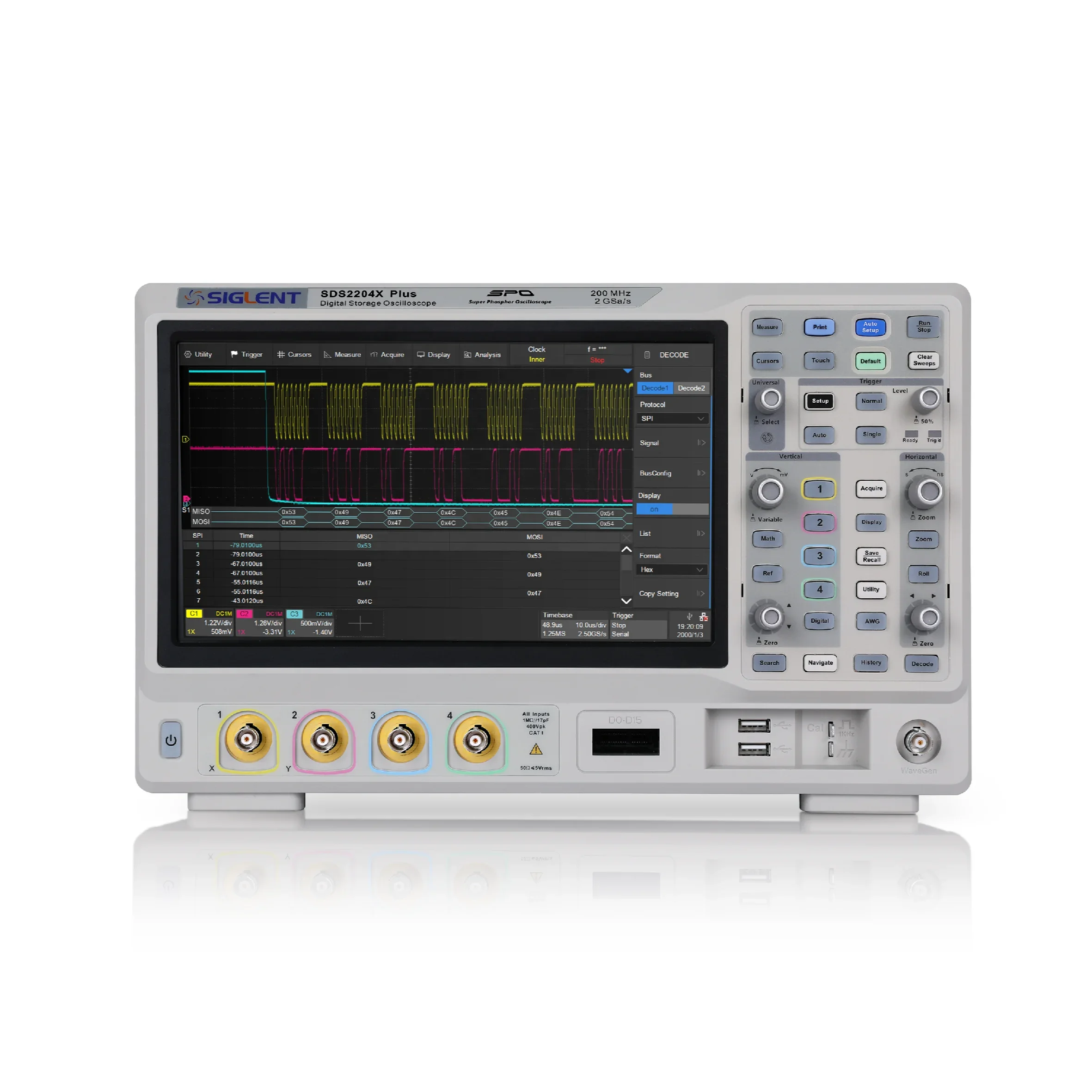 New SDS2204X Plus ,200 MHz  4 Channels oscilloscope, measurement tool