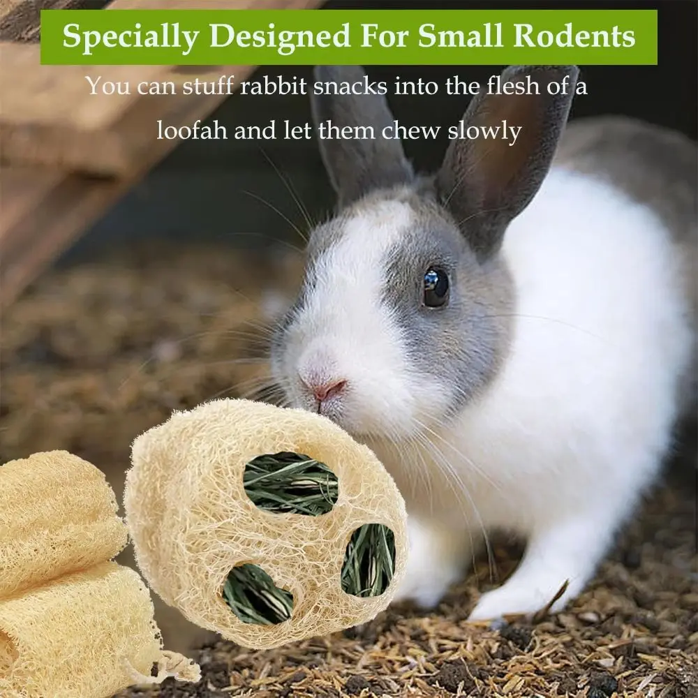НОВАЯ Люфа для чистки зубов, ручная работа, натуральный кролик, жевательная текстура, богатая волокном, кролик, жевательный уход за зубами