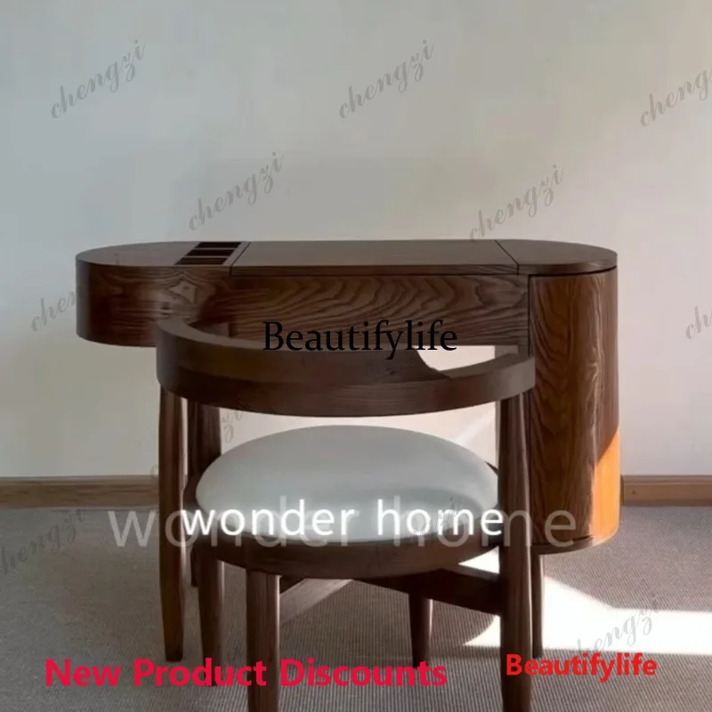 M45 Italian special-shaped clamshell makeup table designer retro dresser oval senior feeling
