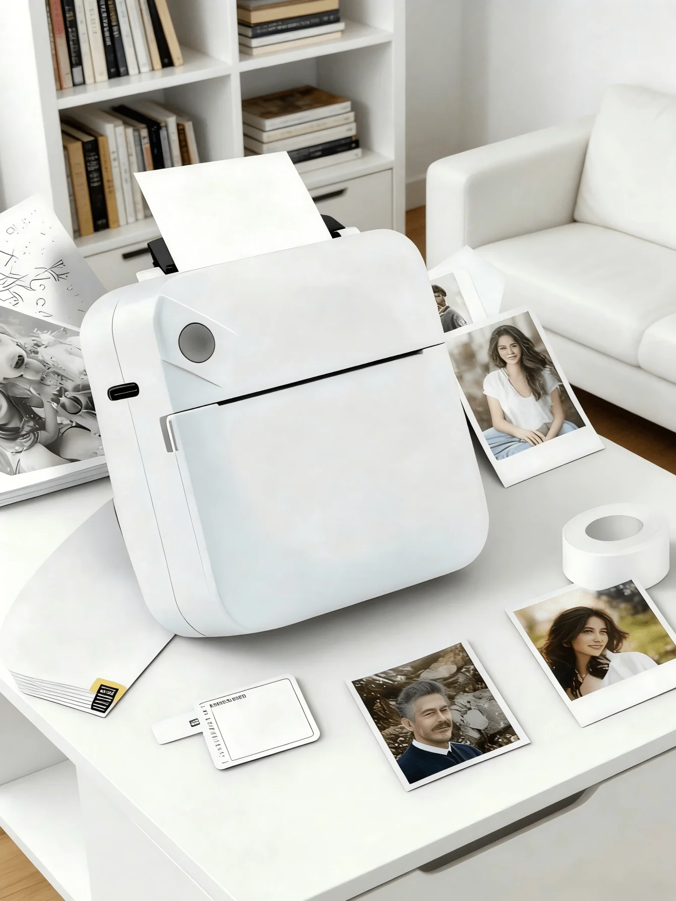 A Portable Wireless Mini Printer - Wireless Photo, Label, Memo Printer, Compact Thermal Printer