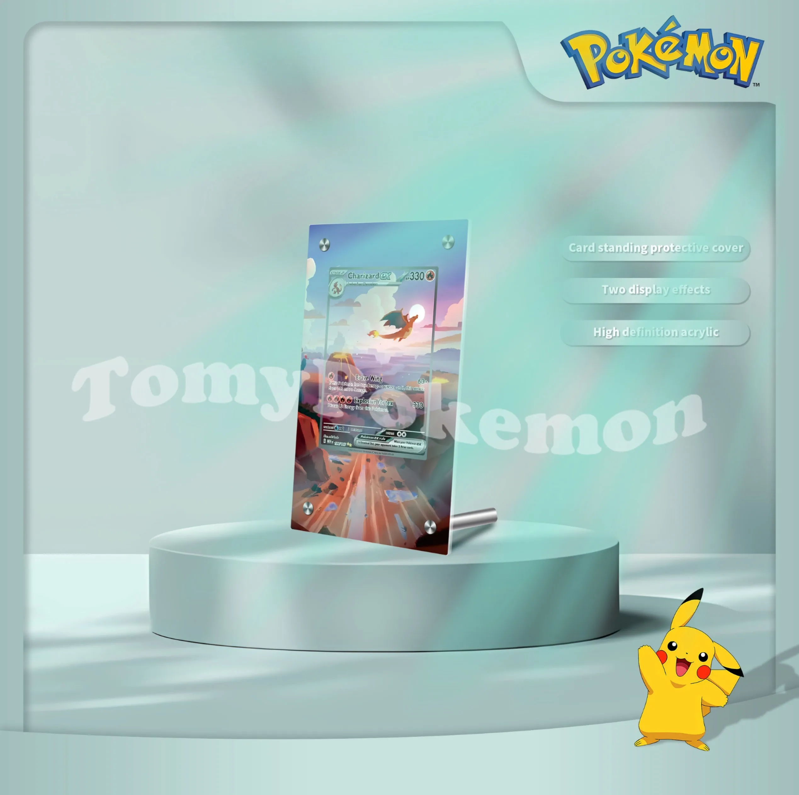 أنيمي بطاقة الطوب إطار الصورة متحف فان جوخ بيكاتشو تشارجر الاكريليك بطاقة الطوب إطار صور PTCG هدية لعبة لا تشمل البطاقات #4