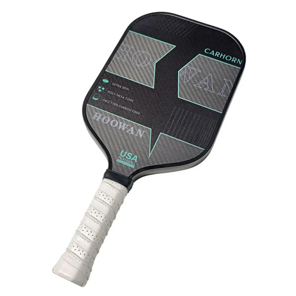 Raw Carbon Pickleball Racket, Heat Pressing Rough Surface, Polymer Hexa-core Sports Tennis Racket, T700, 16mm