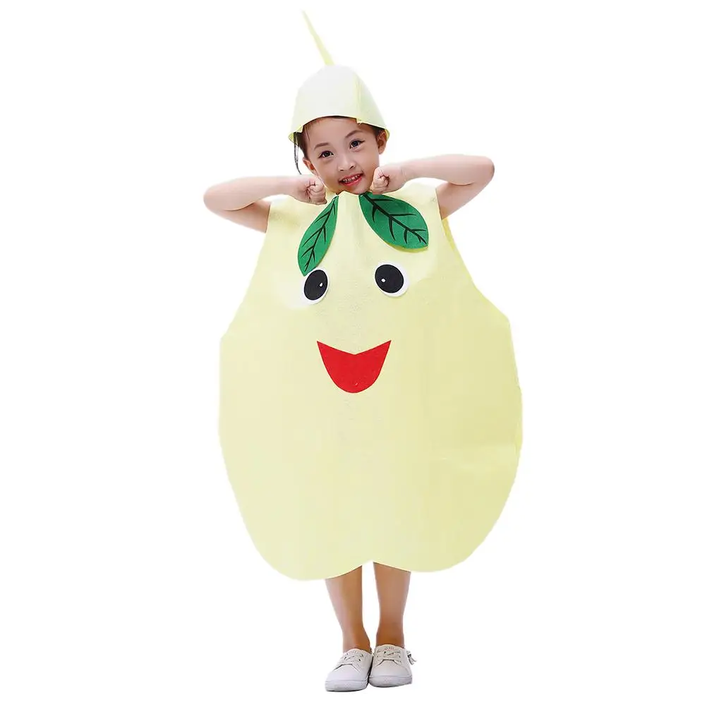 

Kids Fruit Costume Vegetable Clothing Children Pumpkin Performance Comfortable Texture Easy Wear Cosplay Halloween Stage Prop