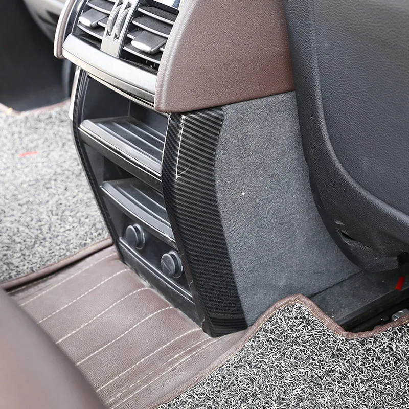 

2 Pcs For BMW X5 F15 X6 F16 2014-2018 Carbon Fiber ABS Chrome Rear Air Outlet Cover Trim Sticker Car Accessory