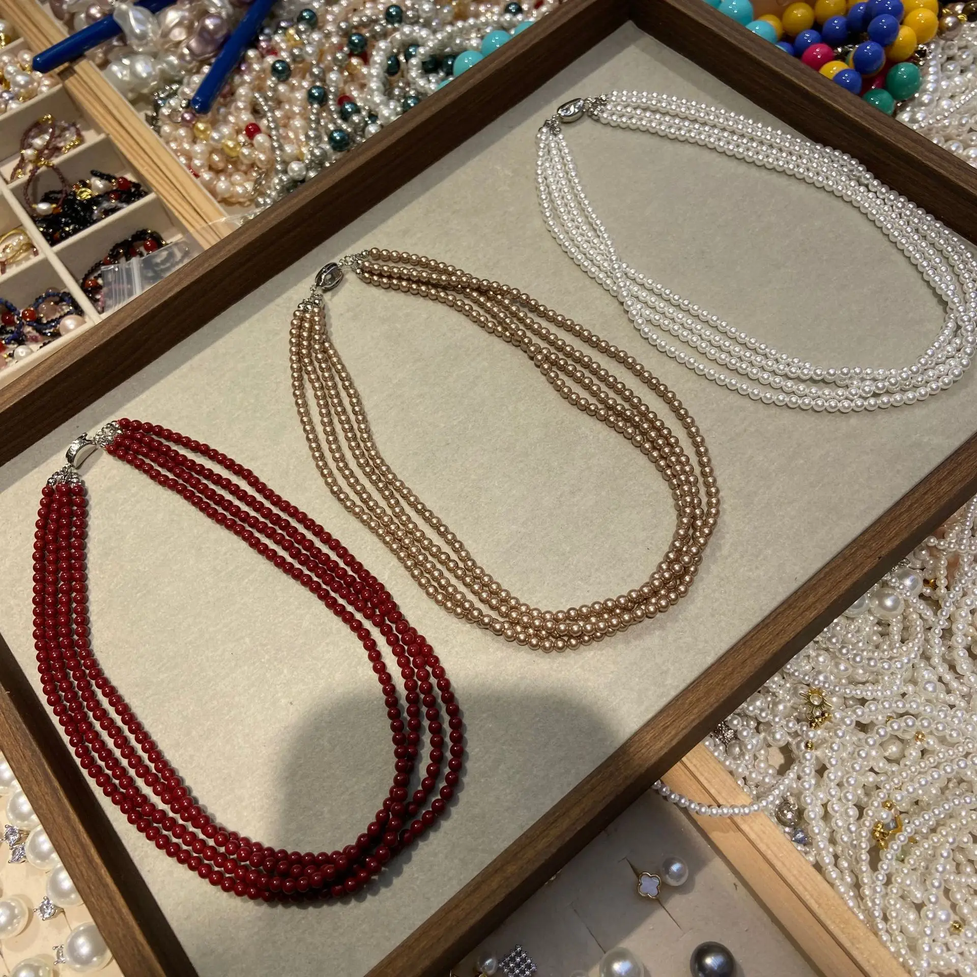 

Женское богемное многослойное жемчужное ожерелье 2025 года