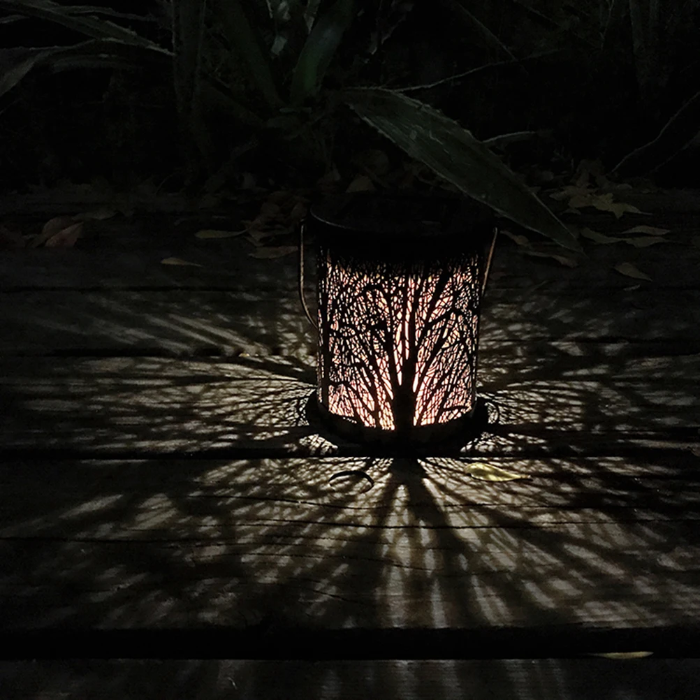 

2Pcs Solar Lanterns Vintage Cylindrical Design IP44 Waterproof Outdoor Garden Courtyard Decorative Pathway EnergySaving