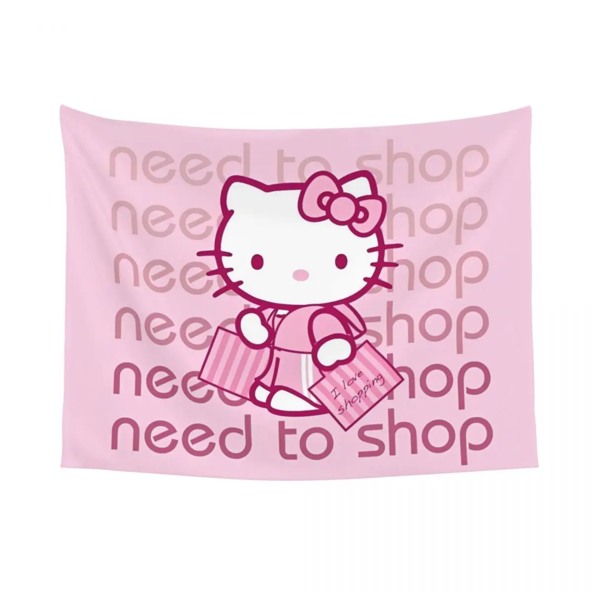 Hello Kitty And Father Eating Tapestry Wall Hanging Hippie Polyester Tapestries INS Decoration Wall Decor Wall Cloth